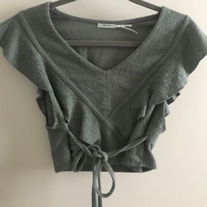 Urban Outfitters Green Tie Top